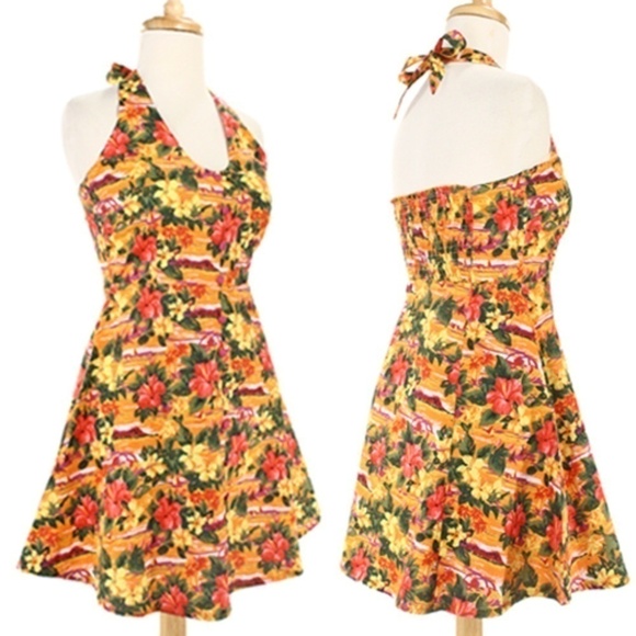 Sourpuss Hawaiian Halter Cotton Sun Dress Size Small On Sale Last One - Hey Viv - Picture 2 of 5